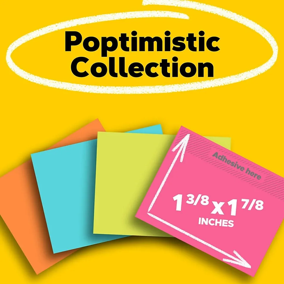 Post-it Notes Value Pack, 1 3/8" x 1 7/8", Poptimistic Collection, 18 Pads/Pack (653-18AU)