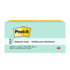 Post-it Pop-up Notes, 3" x 3", Beachside Café Collection, 100 Sheet/Pad, 6 Pads/Pack (R330-AP)