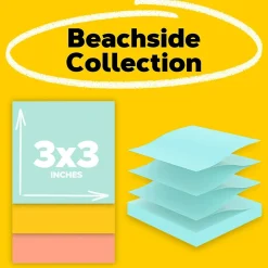 Post-it Pop-up Notes, 3" x 3", Beachside Café Collection, 100 Sheet/Pad, 12 Pads/Pack (R33012AP)