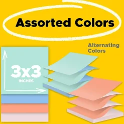 Post-it Pop-up Notes, 3" x 3", Beachside Café Collection, 90 Sheet/Pad, 12 Pads/Pack (R330UALT)