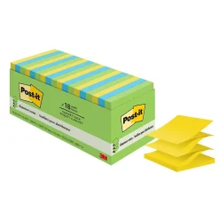 Post-it Pop-up Notes, 3" x 3", Floral Fantasy Collection, 100 Sheet/Pad, 18 Pads/Pack (R33018AUCP)