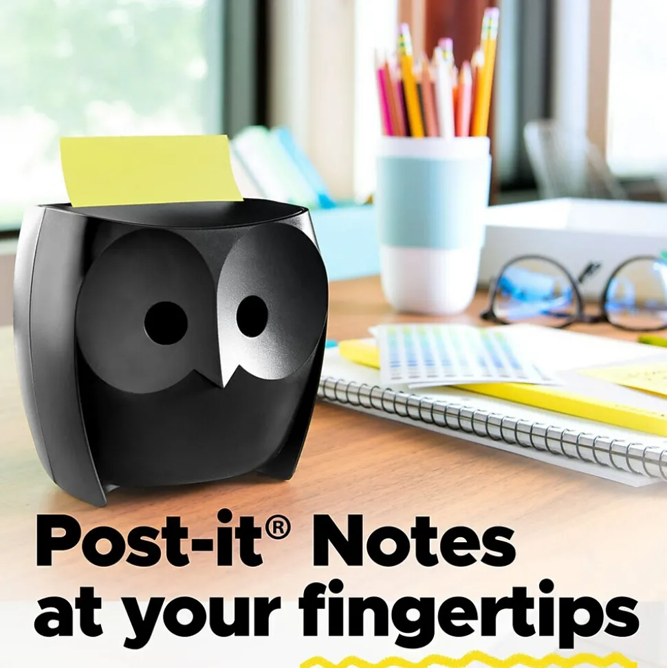 Post-it Pop-up Notes Dispenser for 3" x 3" Notes, Black/Clear (DS330-BK)