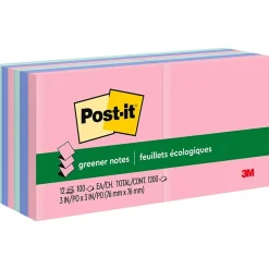 Post-it Recycled Pop-up Notes, 3" x 3", Sweet Sprinkles Collection, 100 Sheet/Pad, 12 Pads/Pack (R330RP12AP)