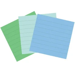 Post-it Recycled Super Sticky Notes, 4" x 4", Oasis Collection, Lined, 70 Sheet/Pad, 3 Pads/Pack (675R-3SST)