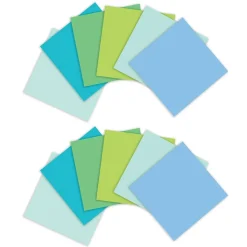 Post-it Recycled Super Sticky Notes, 3" x 3", Oasis Collection, 70 Sheet/Pad, 12 Pads/Pack (654R-12SST)