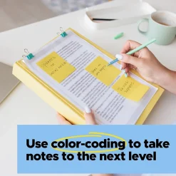 Post-it Recycled Super Sticky Notes, 3" x 3", Canary Collection, 70 Sheet/Pad, 12 Pads/Pack (654R-12SSCY)