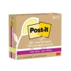 Post-it Recycled Super Sticky Notes, 3" x 5", Canary Collection, 70 Sheet/Pad, 12 Pads/Pack (655R-12SSCY)