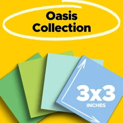 Post-it Recycled Super Sticky Notes, 3" x 3", Oasis Collection, 70 Sheet/Pad, 24 Pads/Pack (654R-24SST-CP)