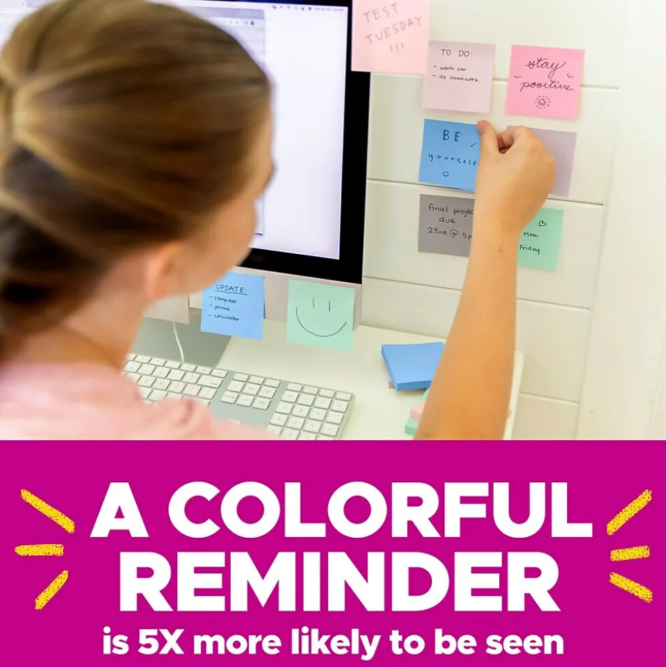 Post-it Recycled Super Sticky Notes, 3" x 3", Oasis Collection, 70 Sheet/Pad, 24 Pads/Pack (654R-24SST-CP)