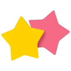 Post-it® Star-Shaped Notes, 2.6" x 2.6" Assorted Colors, 75 Sheets/Pad, 2 Pads/Pack (7350-STR)