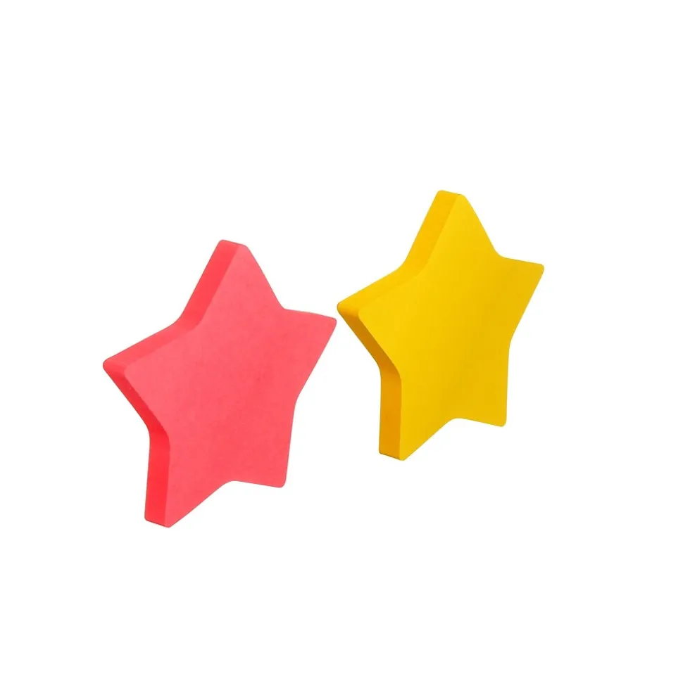 Post-it® Star-Shaped Notes, 2.6" x 2.6" Assorted Colors, 75 Sheets/Pad, 2 Pads/Pack (7350-STR)