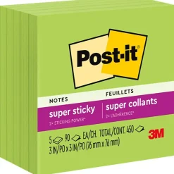 Post-it Super Sticky Notes, 3" x 3", Marrakesh Collection, 90 Sheet/Pad, 5 Pads/Pack (654-5SSLE)