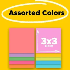 Post-it Super Sticky Notes, 3" x 3", Supernova Neons Collection, 45 Sheet/Pad, 15 Pads/Pack (654-15SSMULTI2)