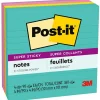 Post-it Super Sticky Notes, 4" x 4", Supernova Neons Collection, Lined, 90 Sheet/Pad, 4 Pads/Pack (675-4SSMIA)