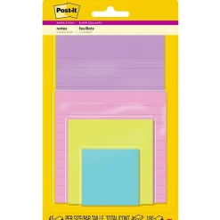 Post-it Super Sticky Notes, Assorted Sizes, Supernova Neons Collection, 45 Sheet/Pad, 4 Pads/Pack (4622-SSMIA)
