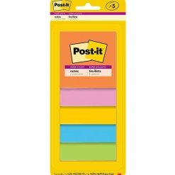 Post-it Super Sticky Notes, 3" x 3", Energy Boost Collection, 45 Sheet/Pad, 5 Pads/Pack (3321-5SSAU)