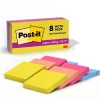 Post-it Super Sticky Notes, 1 7/8" x 1 7/8", Summer Joy Collection, 90 Sheet/Pad, 8 Pads/Pack (622-8SSJOY)