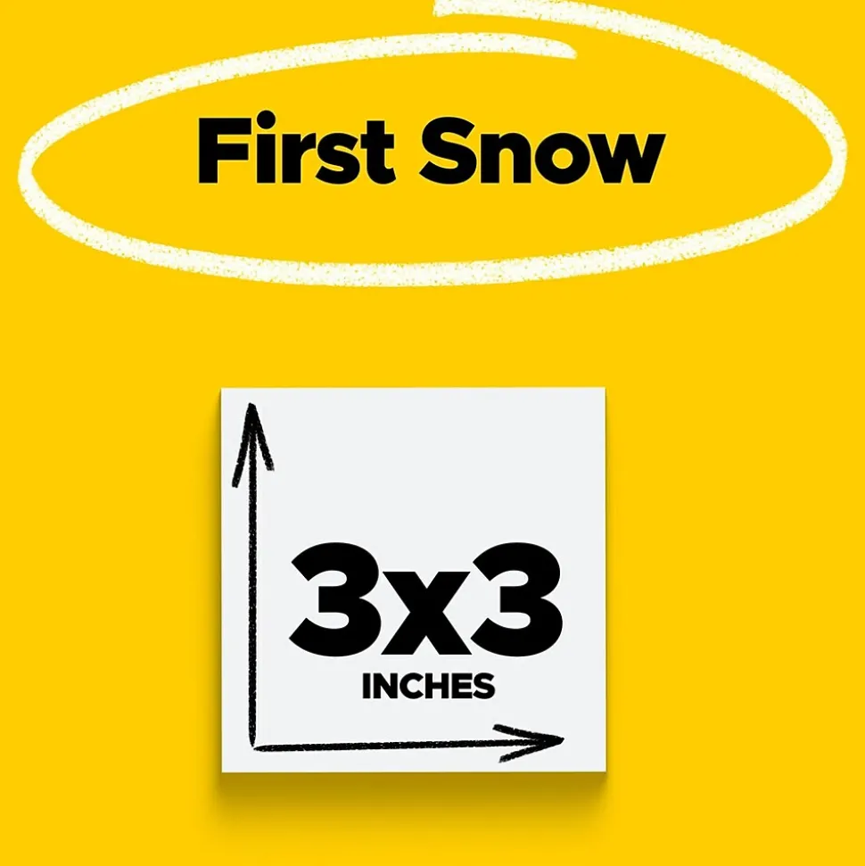 Post-it Super Sticky Notes, 3" x 3", White, 90 Sheet/Pad, 5 Pads/Pack (654-5SSW)