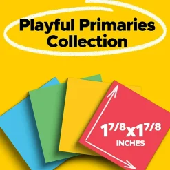 Post-it Super Sticky Notes, 2" x 2", Playful Primaries Collection, 90 Sheet/Pad, 8 Pads/Pack (6228SSAN)