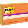 Post-it Super Sticky Notes, 4" x 6", Energy Boost Collection, 45 Sheet/Pad, 8 Pads/Pack (6445SSP)