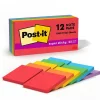 Post-it Super Sticky Notes, 3" x 3", Playful Primaries Collection, 90 Sheet/Pad, 12 Pads/Pack (65412SSAN)