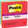 Post-it Super Sticky Notes, Playful Primaries Colors, Lined, 4 in x 4 in, 90 Sheets/Pad, 4 Pads/Pack (675-4SSAN)