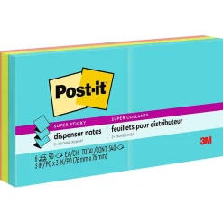 Post-it Super Sticky Pop-up Notes, 3" x 3", Supernova Neons Collection, 90 Sheet/Pad, 6 Pads/Pack (R330-6SSMIA)