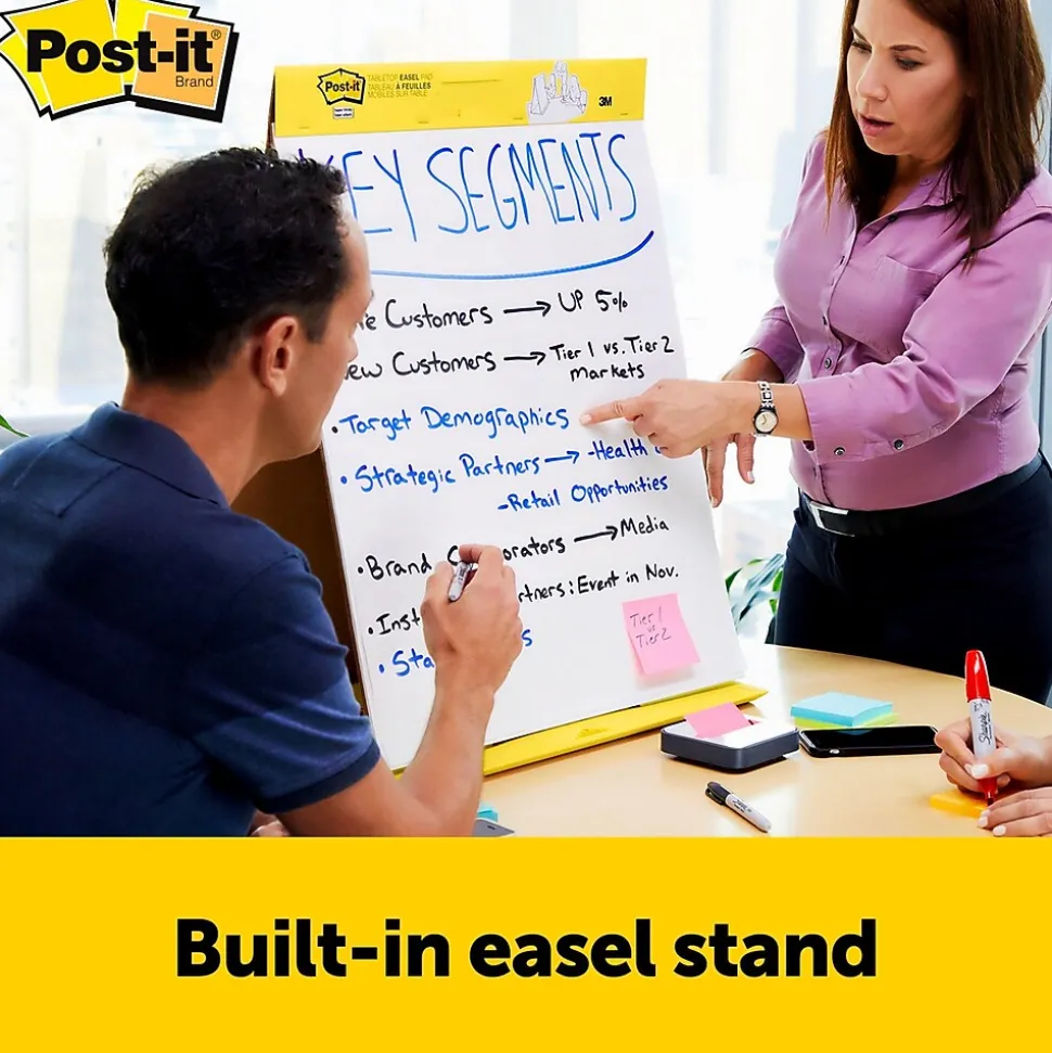 Post-it Super Sticky Tabletop Easel Pad, 20" x 23", 20 Sheets/Pad (563DE)