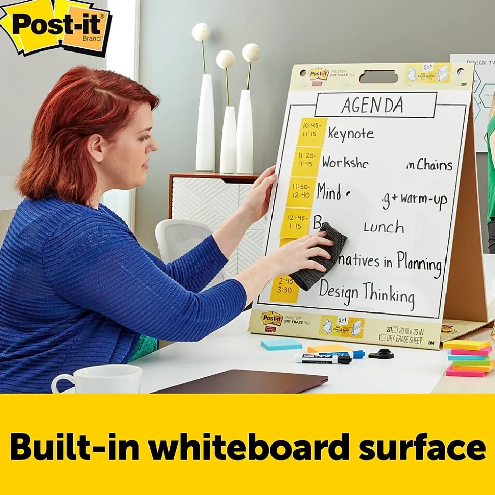 Post-it Super Sticky Tabletop Easel Pad, 20" x 23", 20 Sheets/Pad (563DE)