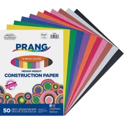 Prang 9" x 12" Construction Paper, Assorted Colors, 50 Sheets/Pack (P6503-0001)