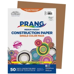 Prang 9" x 12" Construction Paper, Light Brown, 50 Sheets/Pack (P6903-0001)