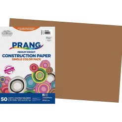 Prang 12" x 18" Construction Paper, Light Brown, 50 Sheets/Pack (P6907-0001)