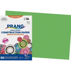 Prang 12" x 18" Construction Paper, Bright Green, 50 Sheets/Pack (P9607-0001)
