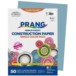 Prang 9" x 12" Construction Paper, Sky Blue, 50 Sheets/Pack (P7603-0001)