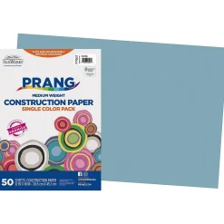 Prang 12" x 18" Construction Paper, Sky Blue, 50 Sheets/Pack (P7607-0001)