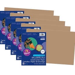Prang® Construction Paper, Light Brown, 12" x 18", 50 Sheets Per Pack, 5 Packs (PAC6907-5)