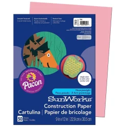 Prang® Construction Paper, Pink, 9" x 12", 50 Sheets Per Pack, 10 Packs (PAC7003-10)