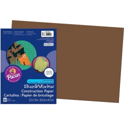 Prang® Construction Paper, Dark Brown, 12" x 18", 50 Sheets Per Pack, 5 Packs (PAC6807-5)