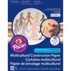 Prang Shades of Me 12" x 18" Construction Paper, Assorted Skin Tone Colors, 50 Sheets/Pack, 5 Packs (PAC9512-5)