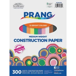 Prang Smart Stack 9" x 12" Construction Paper, Assorted Colors, 300 Sheets/Pack (PCON01300)