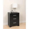 Prepac™ 27" Coal Harbor 3 Drawer Tall Nightstand, Black
