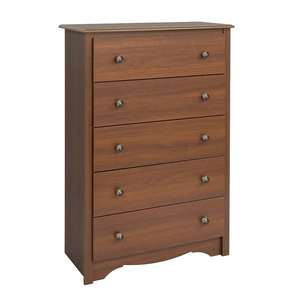 Prepac 45.25" Monterey 5 Drawer Chest, Cherry (CDC-3345-K)