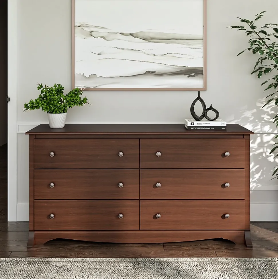 Prepac 29" Monterey 6 Drawer Dresser, Cherry (CDC-6330-K)