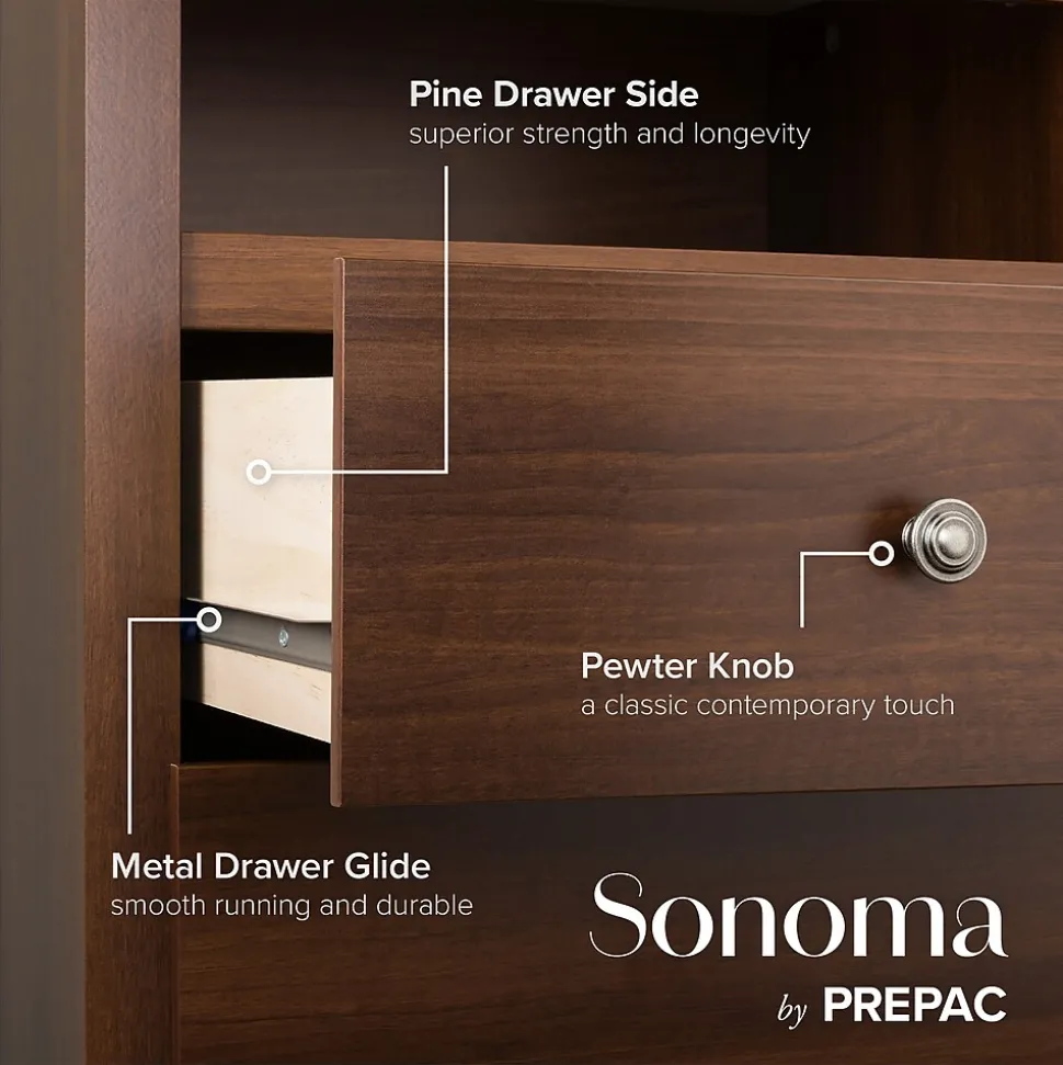 Prepac 29" Monterey 6 Drawer Dresser, Cherry (CDC-6330-K)