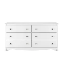 Prepac 29" Monterey 6 Drawer Dresser, White (WDC-6330-K)