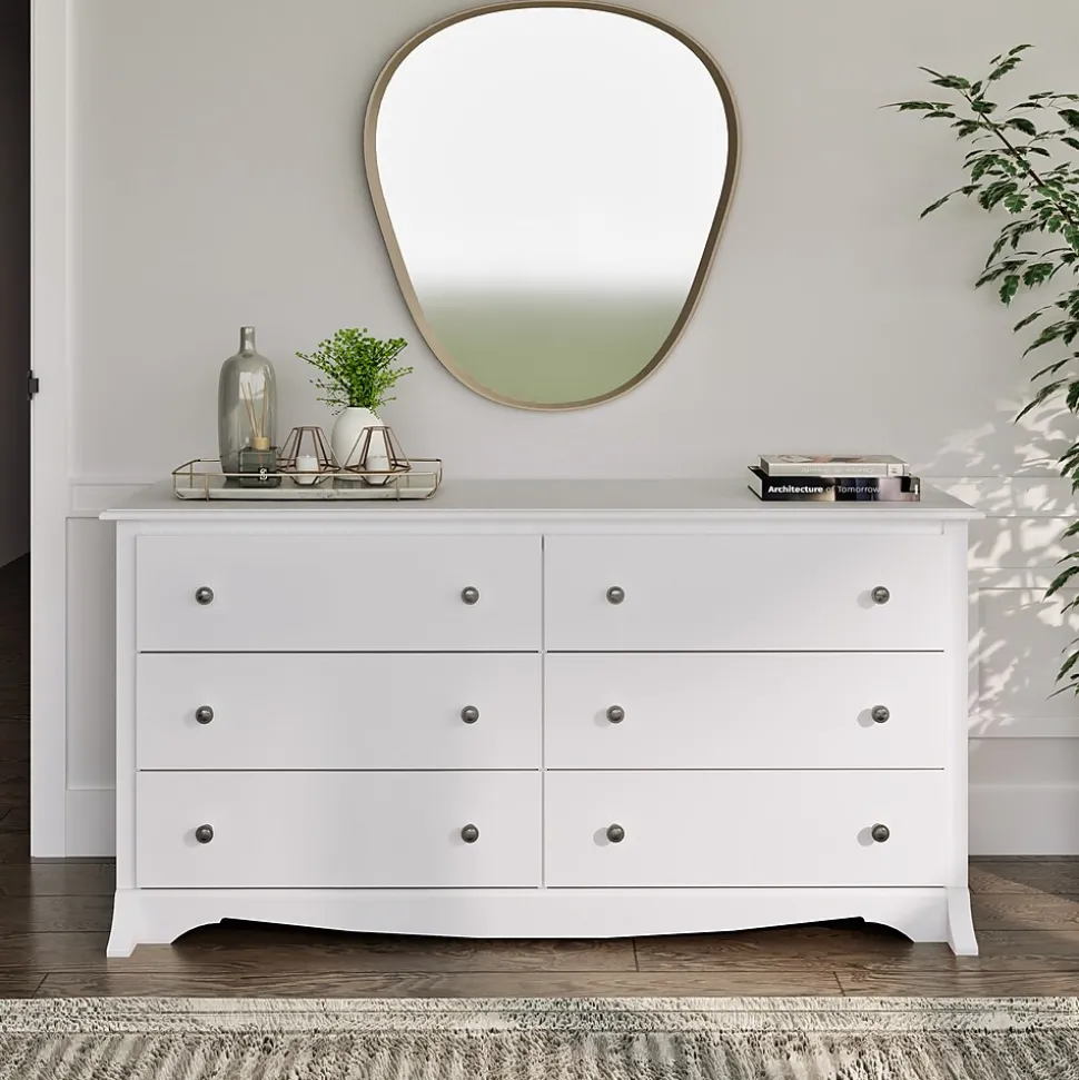 Prepac 29" Monterey 6 Drawer Dresser, White (WDC-6330-K)