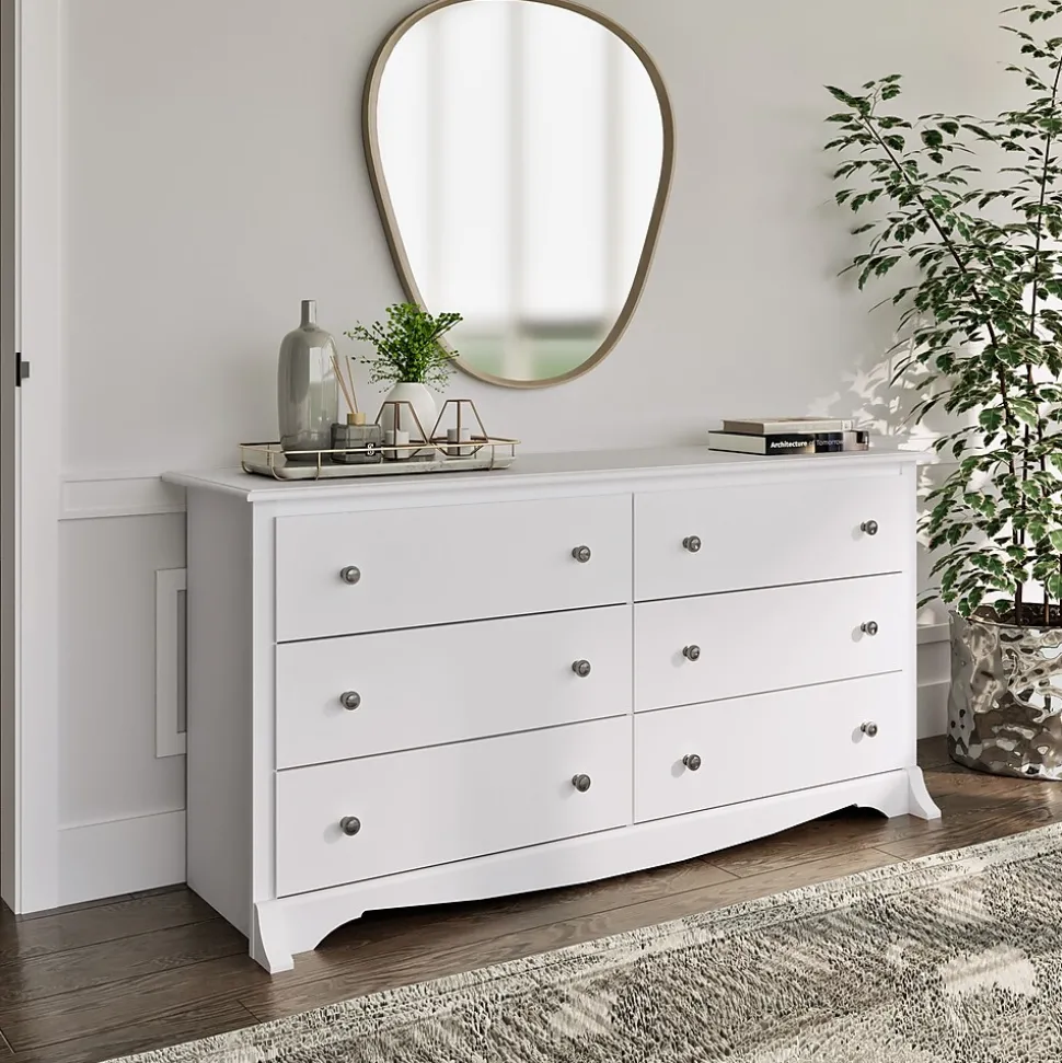 Prepac 29" Monterey 6 Drawer Dresser, White (WDC-6330-K)