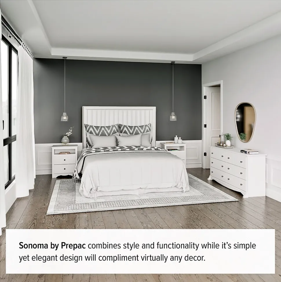 Prepac 29" Monterey 6 Drawer Dresser, White (WDC-6330-K)