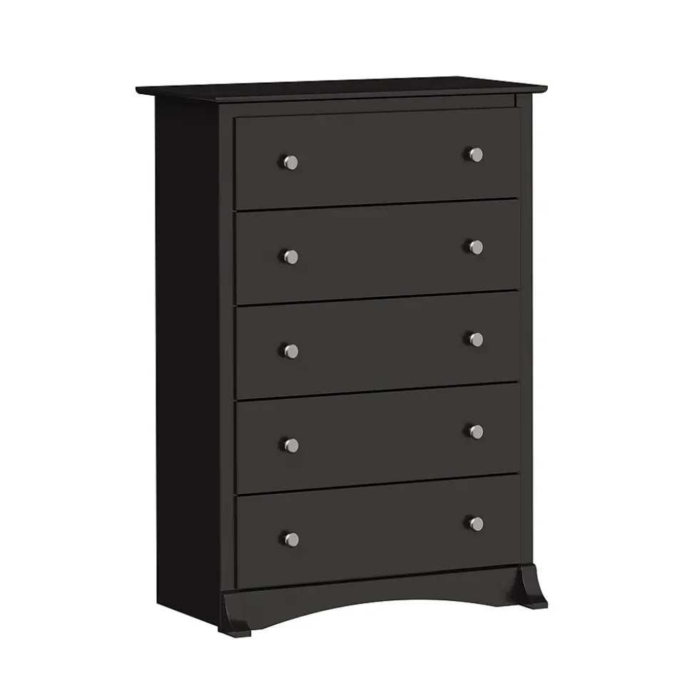 Prepac 44.75" Sonoma 5 Drawer Chest, Black (BDC-3345-K)