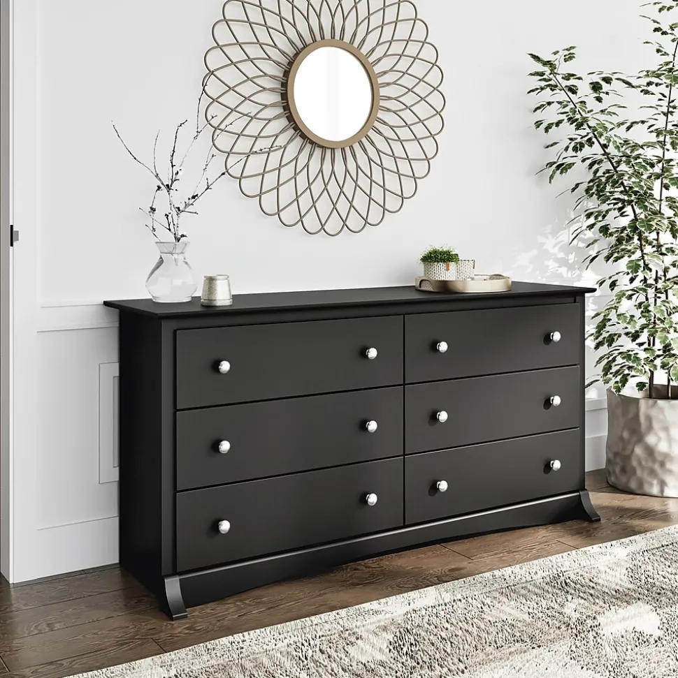Prepac 29" Sonoma 6 Drawer Dresser, Black (BDC-6330-K)